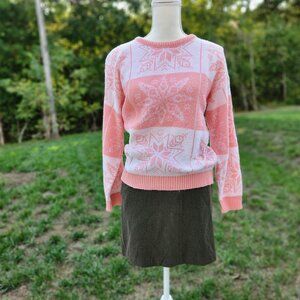 Authentic Vintage 70's 80's pink Ice Skater fall sweater coquette